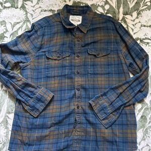 American Eagle Blue and Brown-ish Checkered Shirt